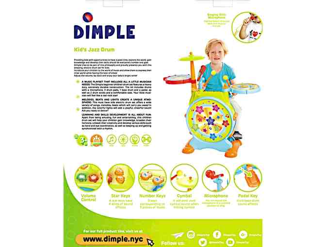 Dimple Electric Big Toy Drum Set for Kids