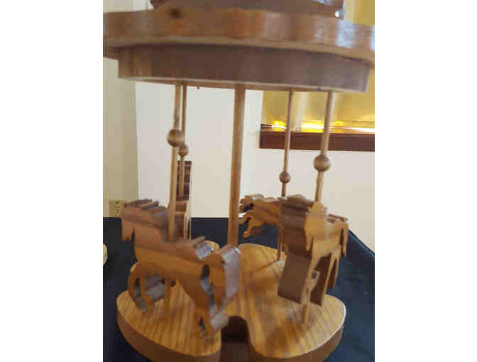 Handcrafted Wooden Horse Carousel Merry Go Round