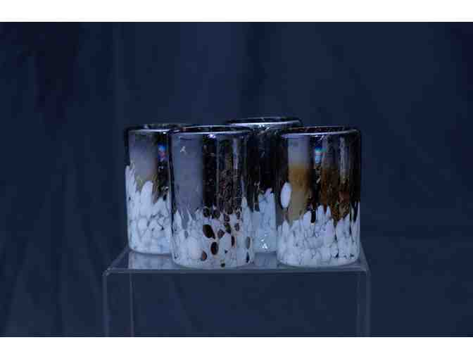 BULLRIDER WINE HOLDER AND HANDBLOWN GLASS SET