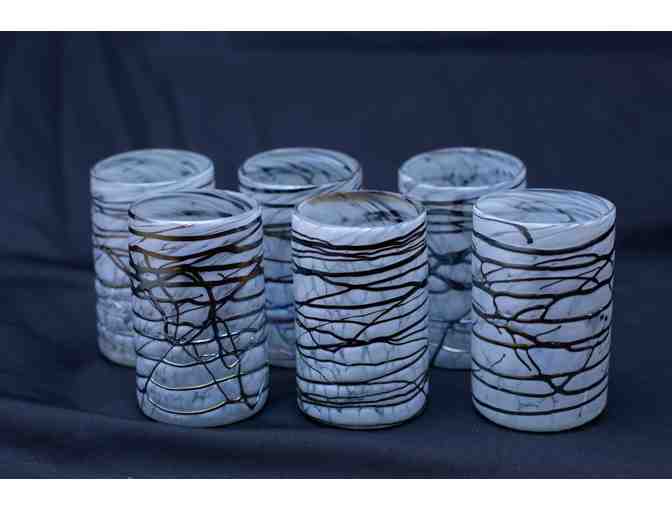 HAND BLOWN CONFETTI AND WEB GLASSES FROM MEXICO