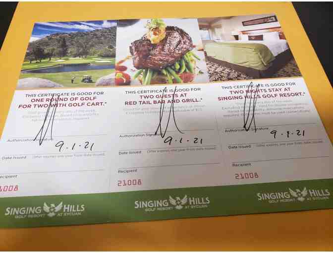 2 NIGHT STAY AT BEAUTIFUL SINGING HILLS GOLF RESORT W/ GOLF PACKAGE