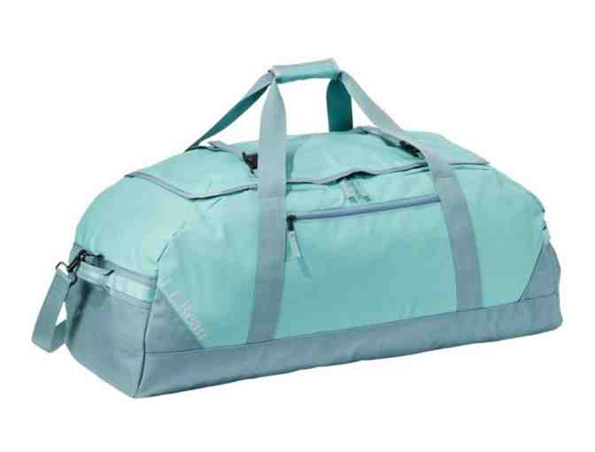 L.L.Bean Adventure Duffle XX-Large, 135 L, Mountain Logo in Soft Juniper/Mineral Blue - Photo 1