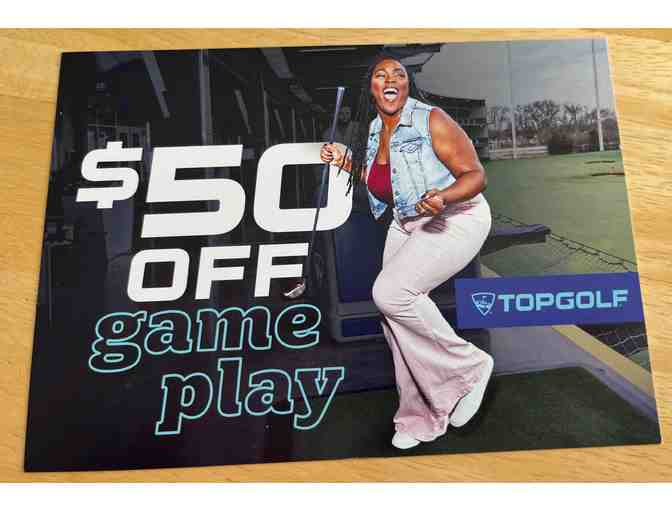 Topgolf $50 off game play certificate