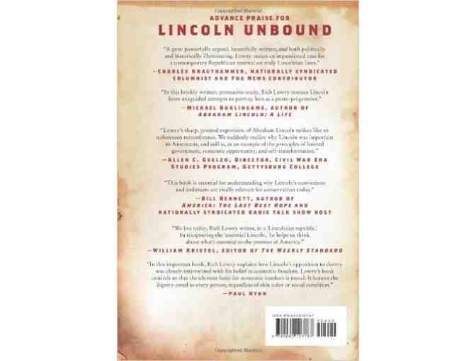 Rich Lowry will Personally Autograph his book 'Lincoln Unbound' to You!