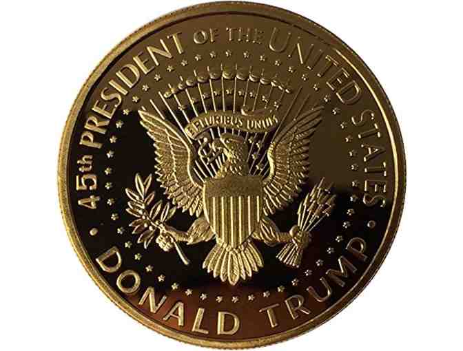 Donald Trump Gold Plated Collectable Coin, Certificate of Authenticity
