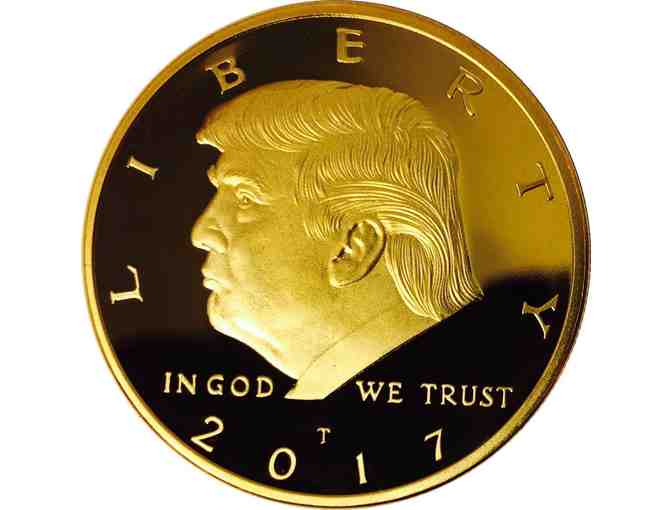 Donald Trump Gold Plated Collectable Coin, Certificate of Authenticity