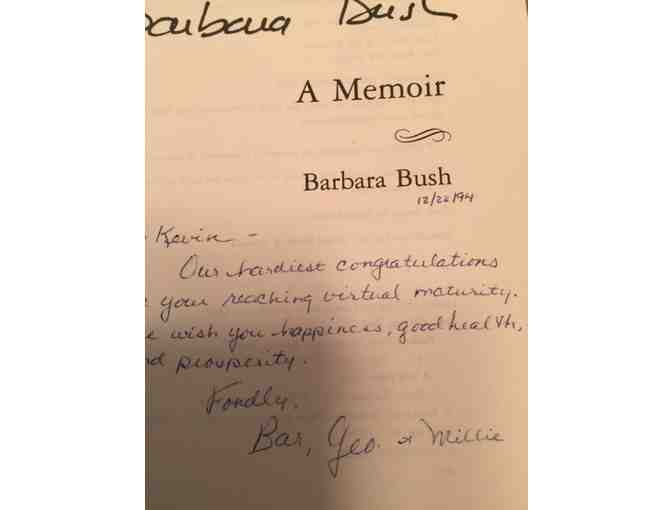 'Barbara Bush: A Memoir' - Autographed by Barbara Bush,  Hardback 1994!