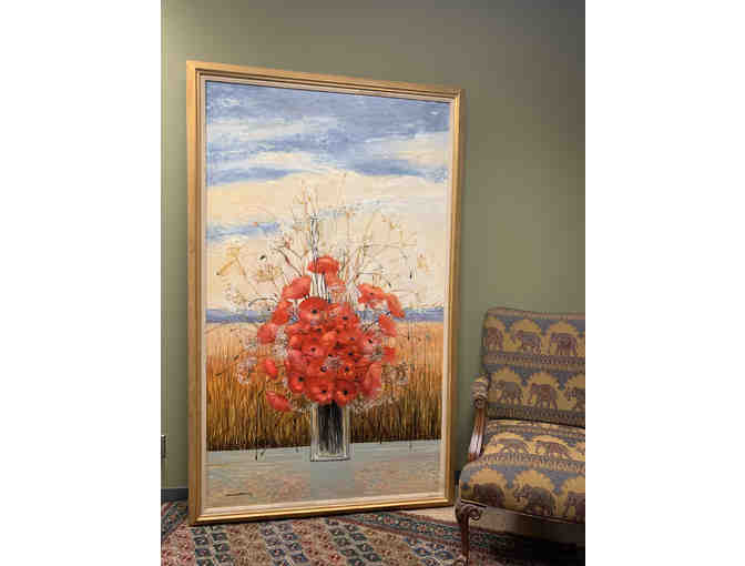 Renowned French Artist, Michel Henry's Magnificent Painting - 'Pavots D'ete'