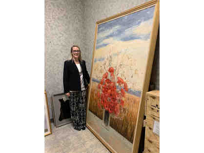 Renowned French Artist, Michel Henry's Magnificent Painting - "Pavots D'ete"