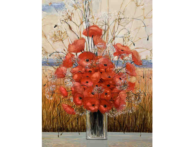 Original, Signed Oil Painting by Michel Henry - 'Pavots D'ete' - World Renowned Artist!