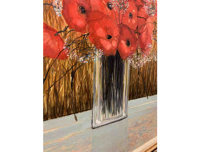 Original, Signed Oil Painting by Michel Henry - 'Pavots D'ete' - World Renowned Artist!