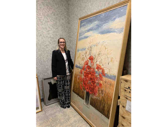 Original, Signed Oil Painting by Michel Henry - 'Pavots D'ete' - World Renowned Artist!