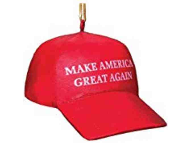 A Duo of Political Ornaments for your Christmas Tree! President Trump and his Cap!