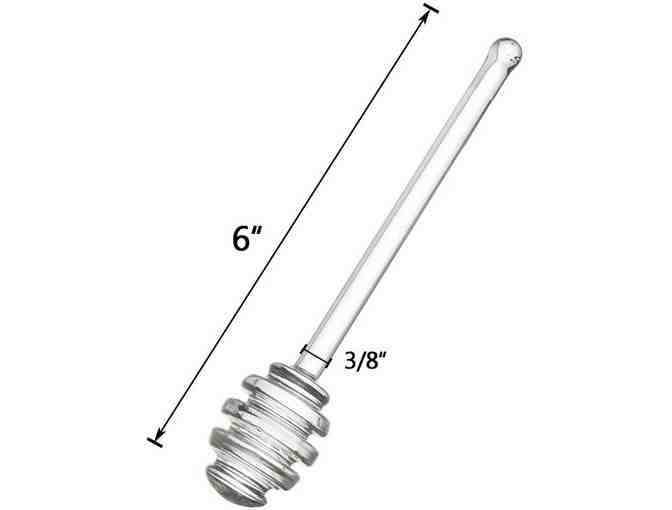 Beehive Crystal Honey Jar with Glass Honey and Syrup Dipper Stick!