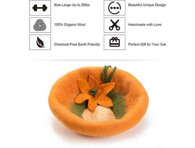 'Kitty Heaven' Handcrafted - Felt from 100% Natural Organic Wool! Cat Cave!