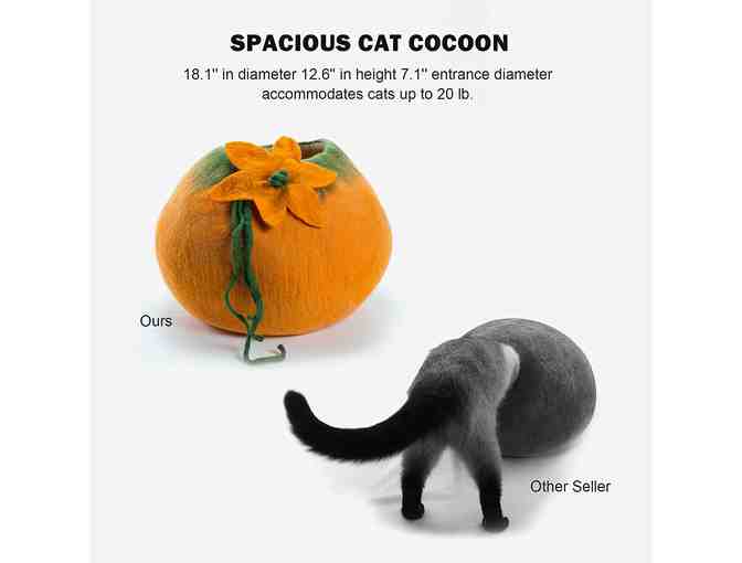 'Kitty Heaven' Handcrafted - Felt from 100% Natural Organic Wool! Cat Cave!