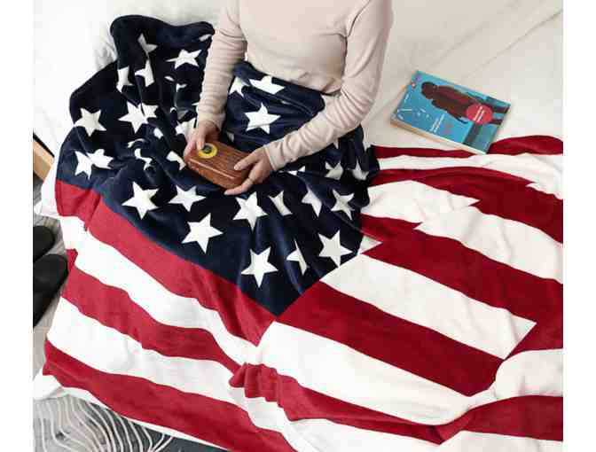 American Flag Sherpa Throw Blanket