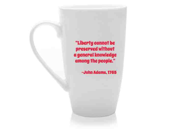 Constituting America's NEW Tall Latte Mugs with Our Podcast Logo!