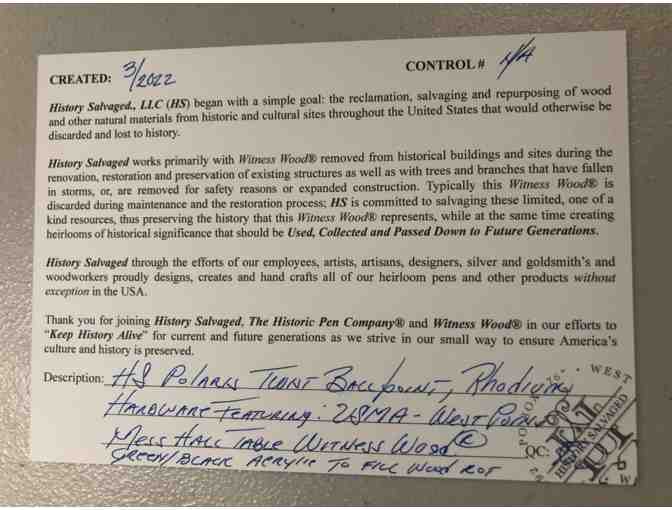 West Point- History Salvaged Pen-Twist Ballpoint