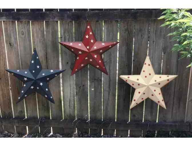 Set of 3- Metal Star Decor