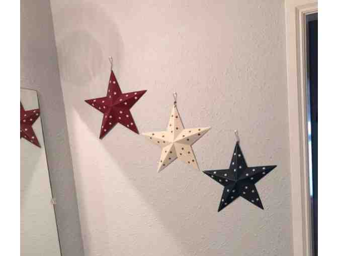 Set of 3- Metal Star Decor