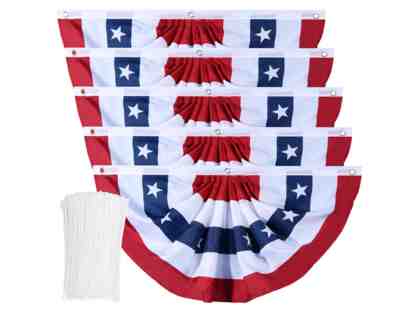 American Flag Bunting Pleated Fan Flag