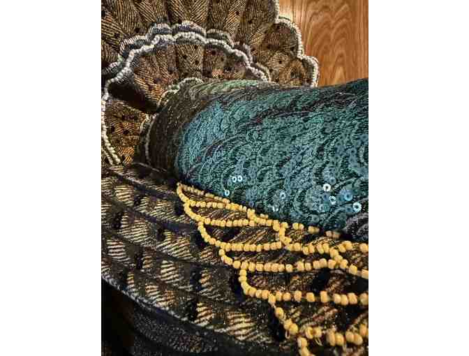 John Derian beaded Turkey Pillow