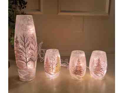 Set of 4 Winter Wonderland Lighted Vases