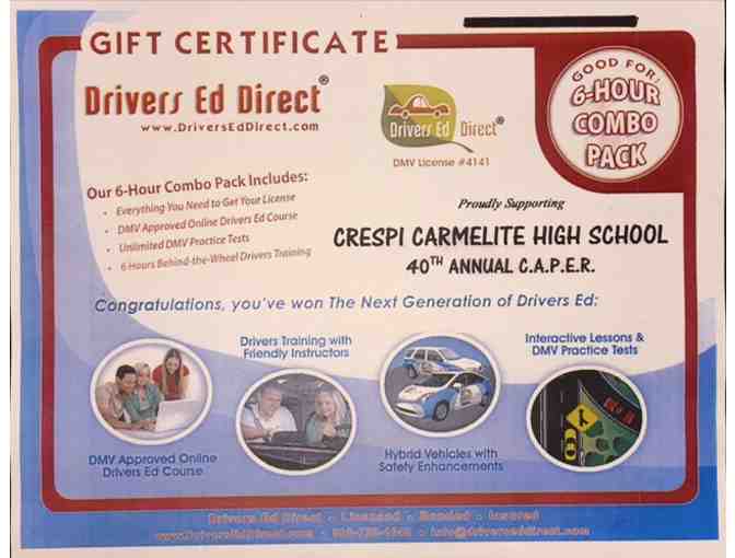 DRIVER'S ED DIRECT - SIX (6) HOUR DRIVERS TRAINING COURSE