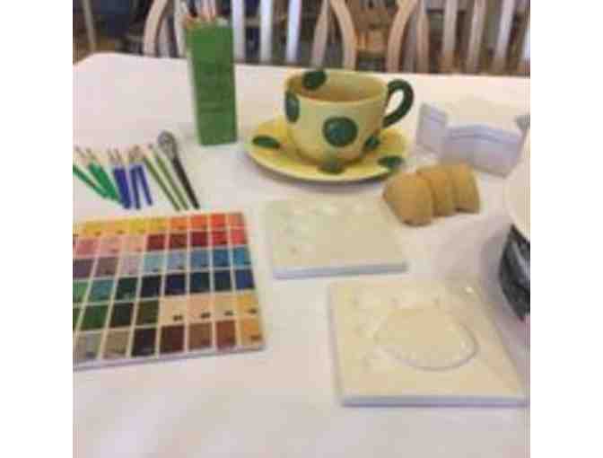 COLOR ME MINE ENCINO - TWO POTTERY MUGS & TWO PAINT CARDS/PASS TO PAINT