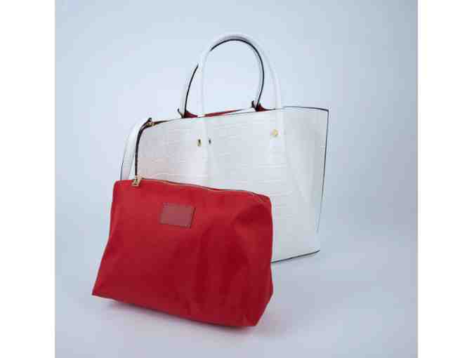 Solo Perche White Shoulder Tote Bag