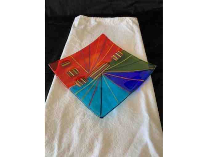 Burst of Color Glass Plate