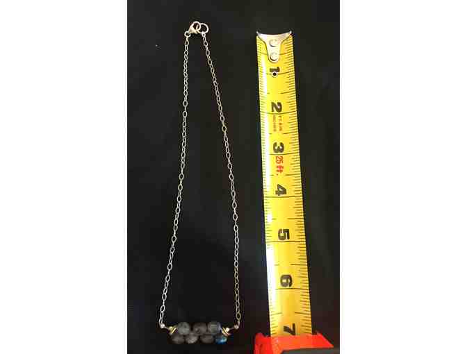 Grey/Blue Labradorite and Sterling Silver Necklace