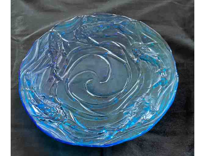 'Swimming Koi' Glass Platter by Rocio Smith