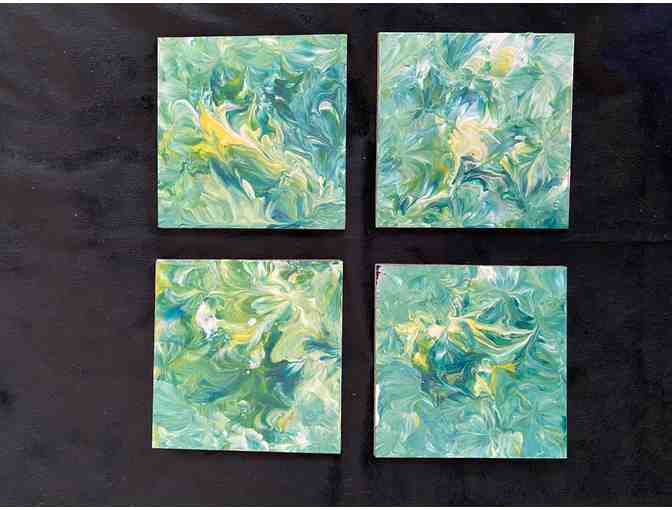 Hand-Poured Acrylic Coasters in Green