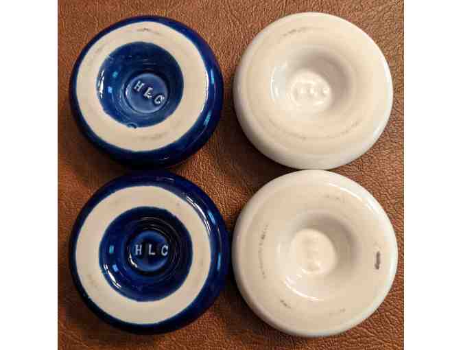Homer Laughlin China Fiesta Doorknob Toss Game, 2x Twilight, 2x White, w/Rules