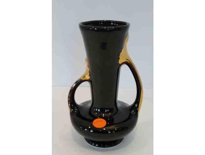 Pearl China, Black & Gold Bud Vase, Hand Painted