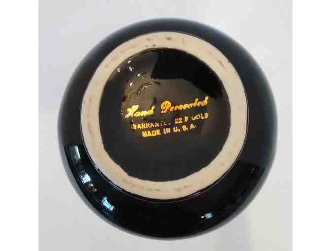 Pearl China, Black & Gold Bud Vase, Hand Painted