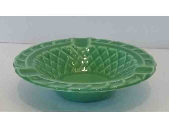 Homer Laughlin Harlequin Basket Weave Ashtray in Original Green