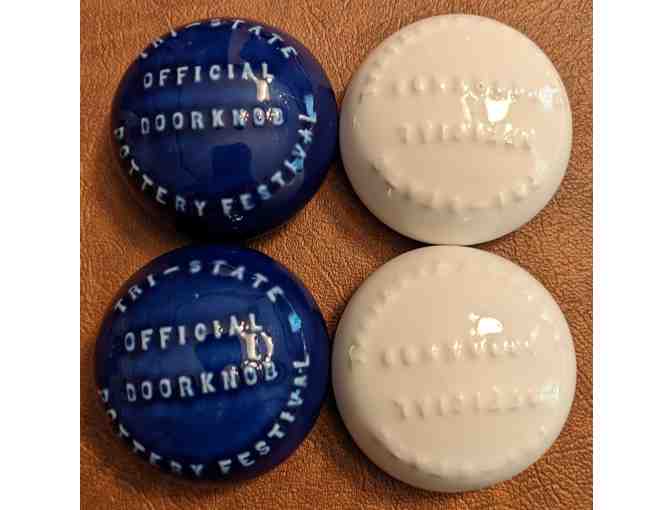 Homer Laughlin China Fiesta Doorknob Toss Game, 2x Twilight, 2X White, w/Rules