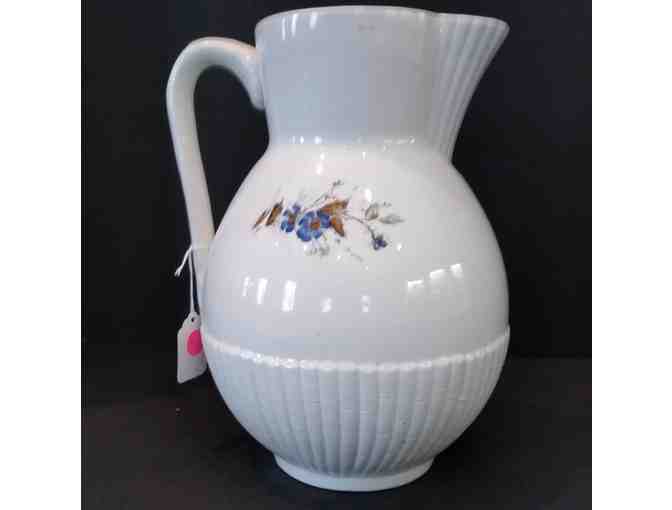 Brunt Large Pitcher with Blue Flowers
