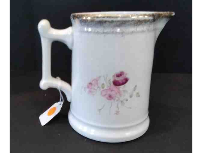 Sevres Pitcher with Pink & Burgandy Flowers
