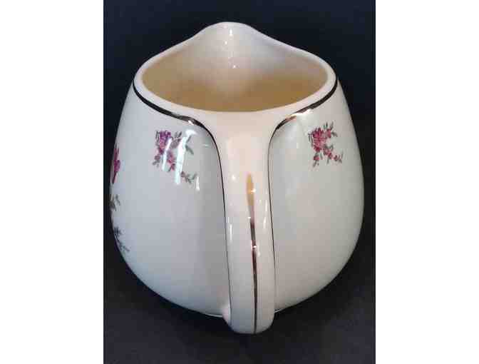 Homer Laughlin Priscilla Ovenware Foral & Gold Pitcher