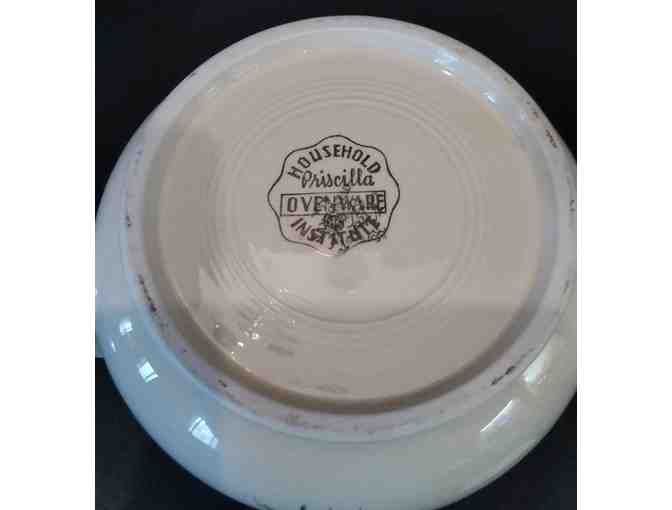 Homer Laughlin Priscilla Ovenware Foral & Gold Pitcher