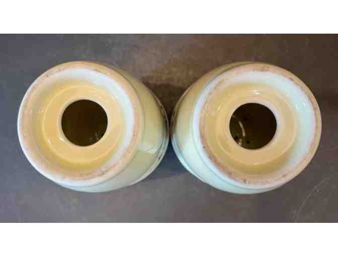 Hall China Silhouette Medallion Salt & Pepper Shakers