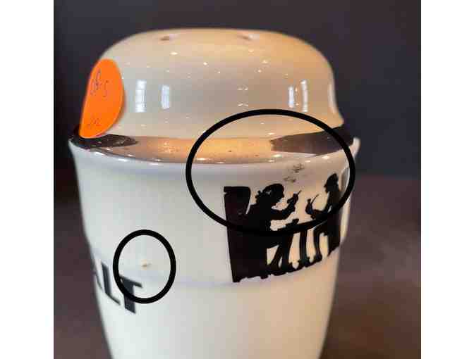 Hall China Silhouette Medallion Salt & Pepper Shakers