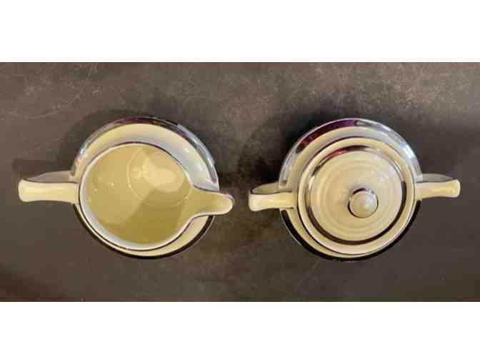 Hall China Silhouette Medallion Cream & Sugar Set