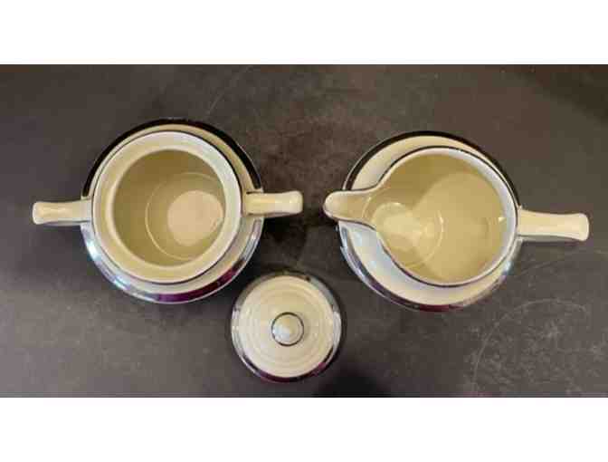 Hall China Silhouette Medallion Cream & Sugar Set