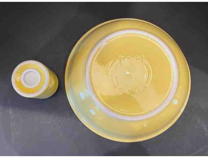 Homer Laughlin Fiesta Sunflower Pasta Pasta Bowl and Cheese Shaker