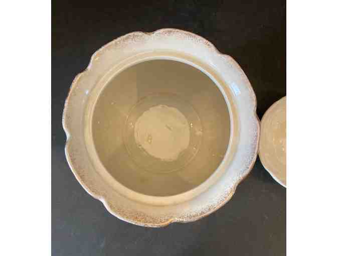 Knowles Taylor & Knowles KT&K Cracker Jar Pink & White with Lid